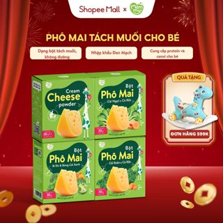 Phô mai tách muối ăn dặm Mămmy gia vị ăn dặm thơm ngon, giàu canxi cho bé ăn dặm, hộp 10 gói,3g/ gói