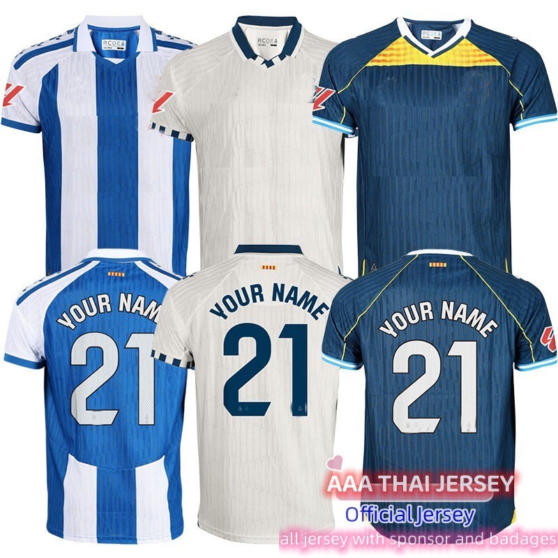 S-XXXXL 25-26 Áo bóng đá sân khách Tây Ban Nha Espanyol Áo bóng đá Straw Thái