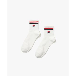 [KHÔNG BÁN AGING] FILA - Vớ unisex cổ cao phối sọc_FS265SC01X005-OWH