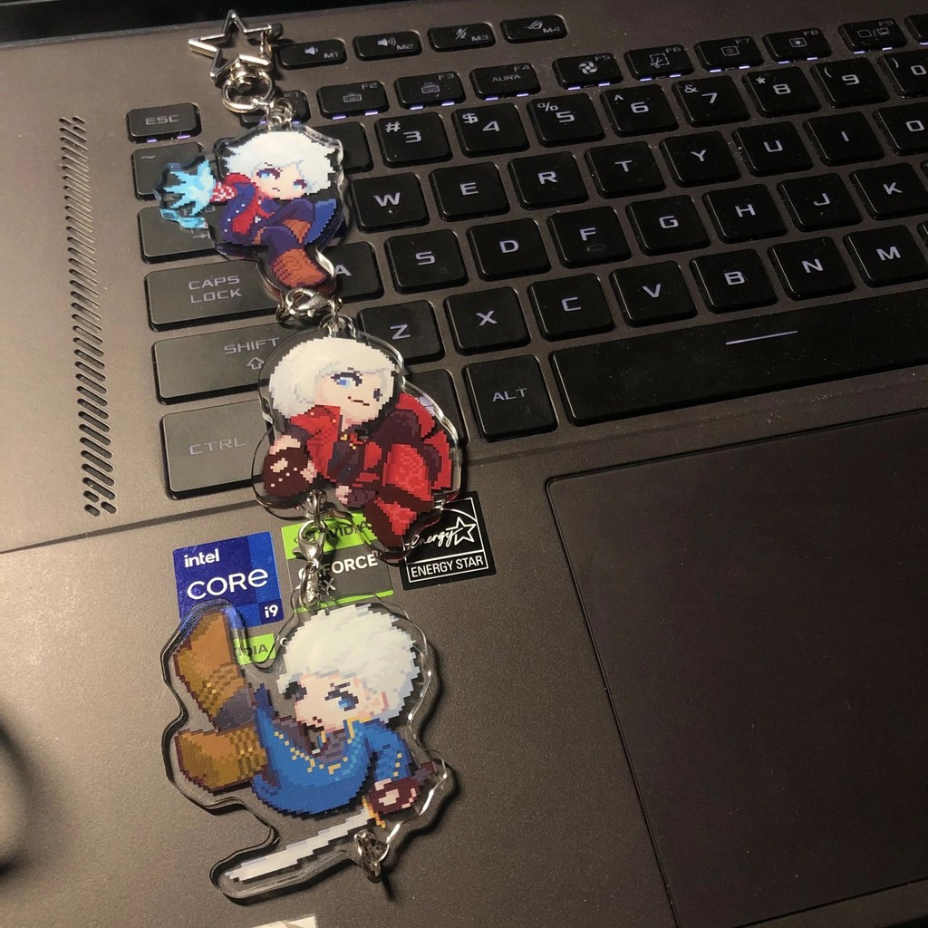 Móc khóa Devil May Cry DMC Dante Vergil Nero mica acrylic nối nhiều hình pixel game anime trang trí 