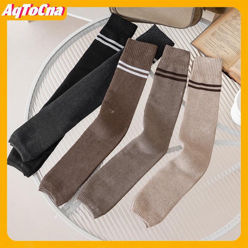 Ao Len Nỉ Nhung Mùa Đông Ống Dài Đầu Gối Cho Nữ