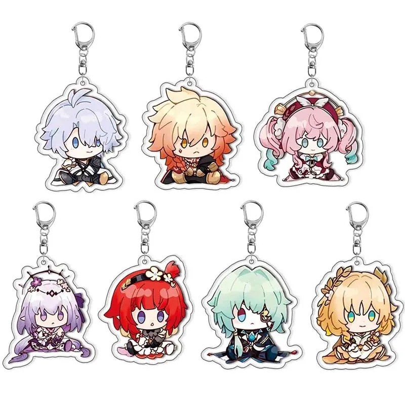 Móc khóa Acrylic Mica Honkai Star Rail HSR nhân vật Anaxa Phainon Castorice Anime Chibi dễ thương tr