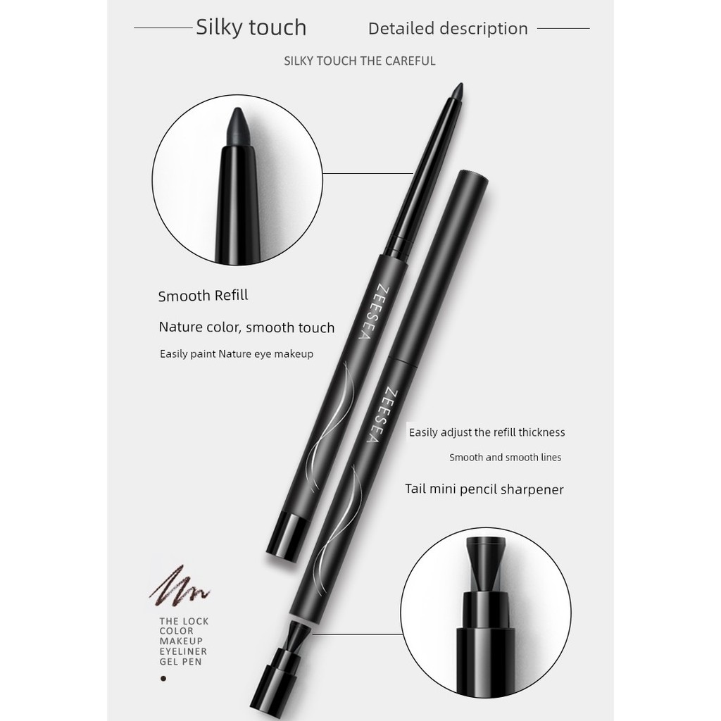 ZEESEA Color Lock Color Hold Makeup Eyeliner Gel Pen Không dễ nhòe Chống thấm nước Lâu trôi Không nh