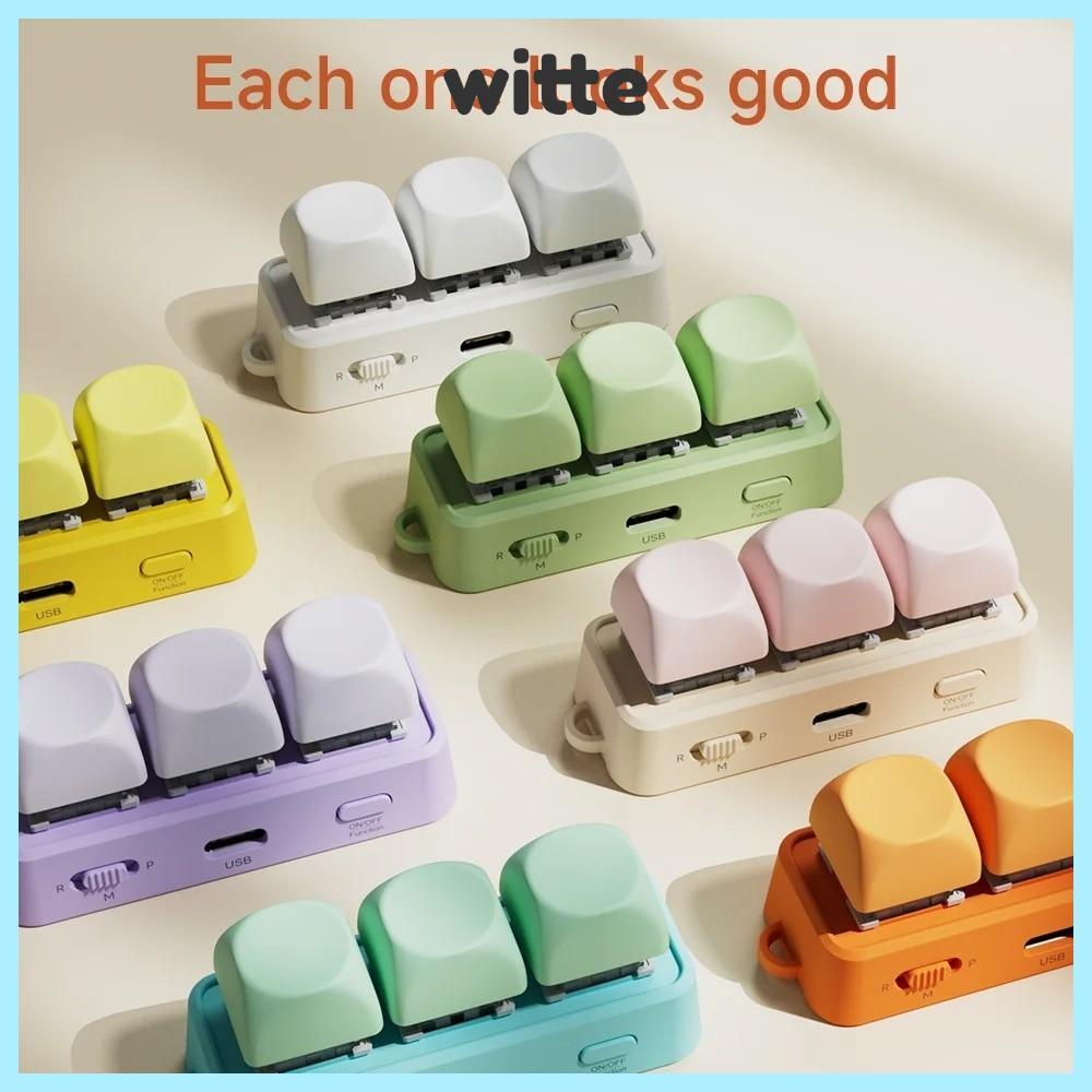 WITTE Bàn Phím Trang Turner, 3 Phím Di Động EBook Trang Turner Bàn Phím, Đa Năng Bluetooth Trang Điề