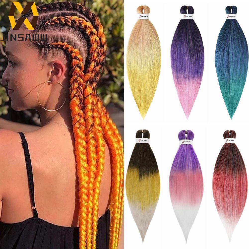 JENIFERDZ Jumbo Braid Hair, Corlorful Pre-long Ombre Braiding Hair, 26Inch DIY Hair Braids Hairstyle