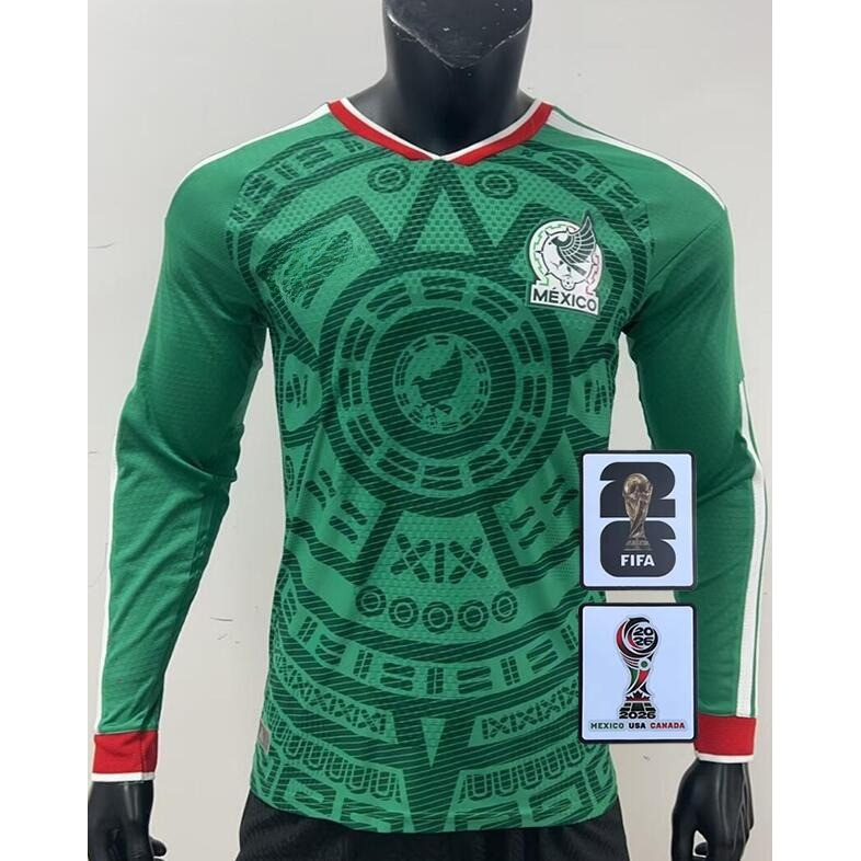 26 / 27 Mexico Home Game Player Áo bóng đá dài tay tùy chỉnh S-3XL