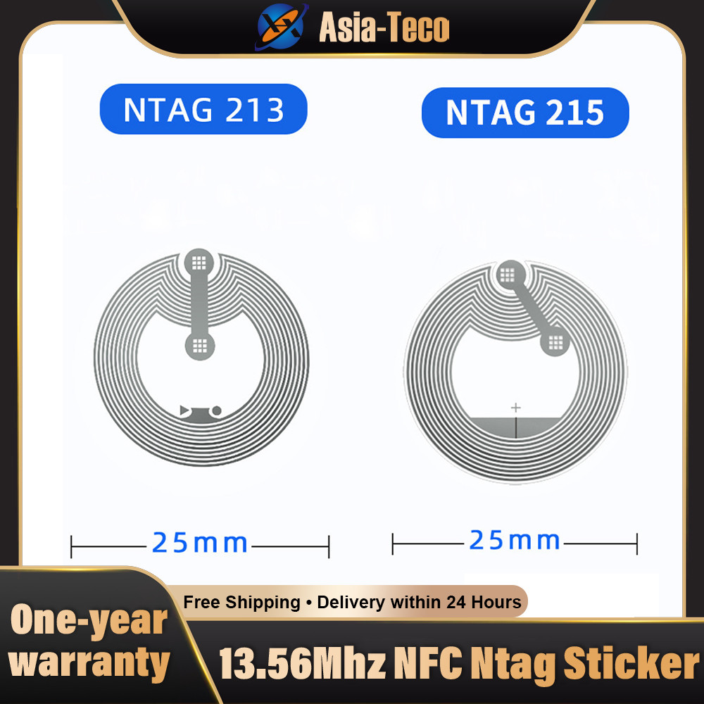 100 Chiếc Ntag213 Ntag215 Ntag216 NFC Tag 13.56 MHz ISO14443A Miếng Dán 213 Điện Thoại Có Sẵn Thẻ RF