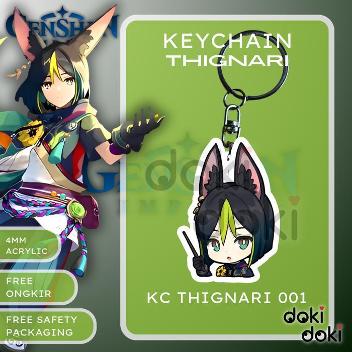 Doki Doki Gantungan Kunci Keychain Thignari Genkin Impact 4mm Acrylic Tebal 5cm Free Bubble Wrap & P
