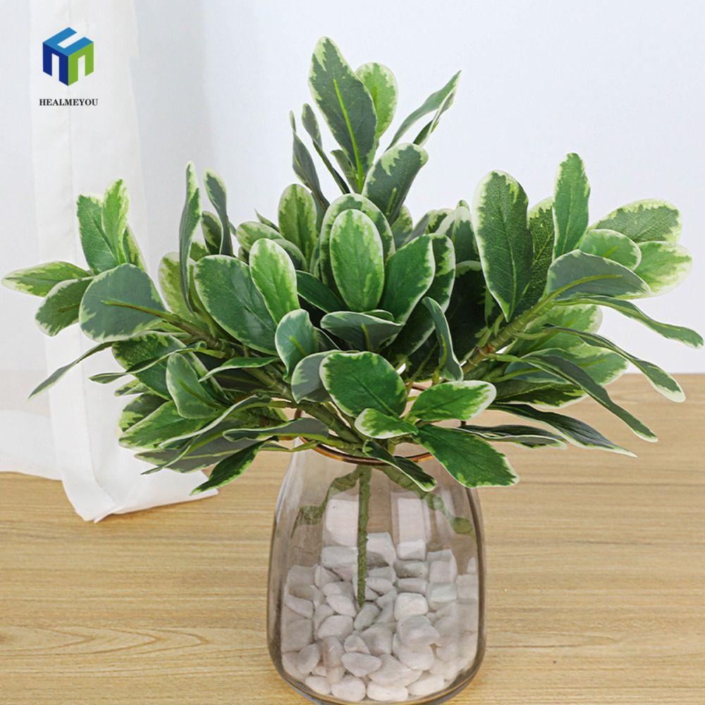 HEALMEYOU Cây Banyan Nhiệt Đới, Cây Ficus Nhân Tạo 35 Lá Sống Động Như Thật, Cây Xanh Nhựa Lớn Cây F