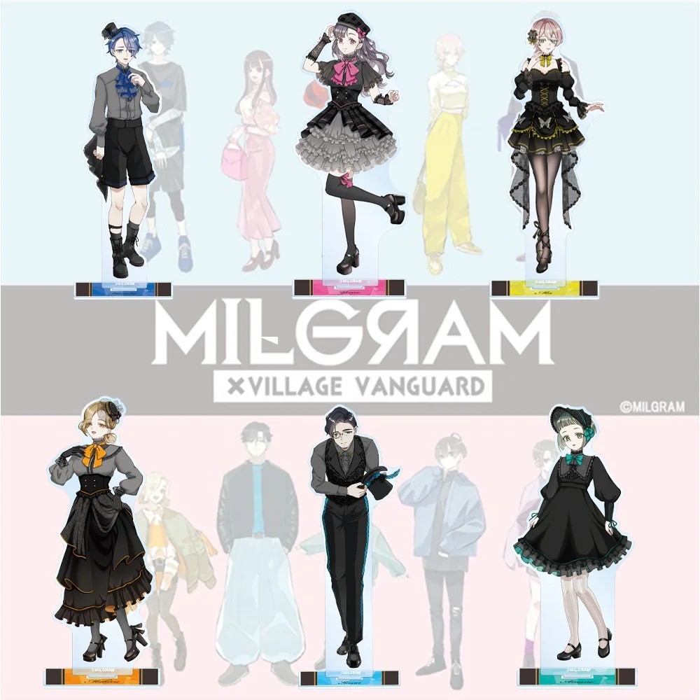 Standee MILGRAM Mô Hình Anime MILGRAM x Village Vanguard Acrylic Mica Trang Trí Bàn Học Móc Khóa Quà