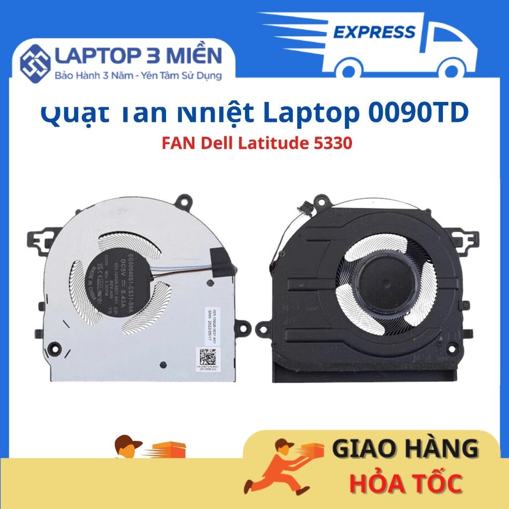 Fan Quạt tản nhiệt Laptop Dell Latitude 5330 E5330 0090TD 090TD Zin Likenew