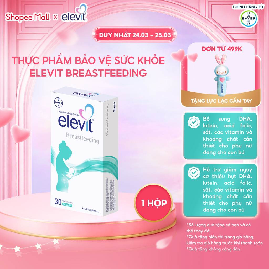 Elevit Breastfeeding Vitamin bổ sung cho phụ nữ sau sinh và cho con bú có DHA, Omega3, Canxi và Các khoáng chất khác