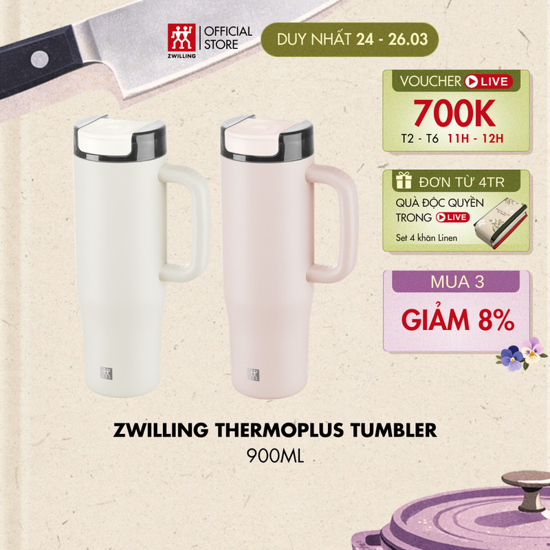 Bình giữ nhiệt 2 lớp Thermoplus Tumbler 900ml - thép không gỉ 316L, giữ nhiệt lâu, an toàn cho s