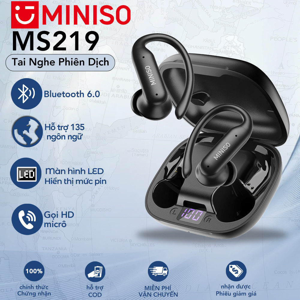 MINISO MS219  Tai Nghe OWS Dạng Kẹp Tai Thông Minh  Bluetooth 6.0, Âm Thanh HiFi Stereo  Chống Ồn ENC Chống Nước IPX5 Kết Nối Đồng Thời 2 Thiết Bị | BigBuy360 - bigbuy360.vn