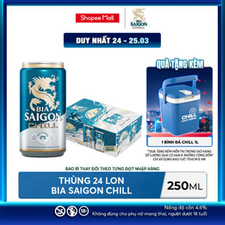 Nồng độ cồn 4.6% - Thùng 24 Bia Sài Gòn Chill 250ml