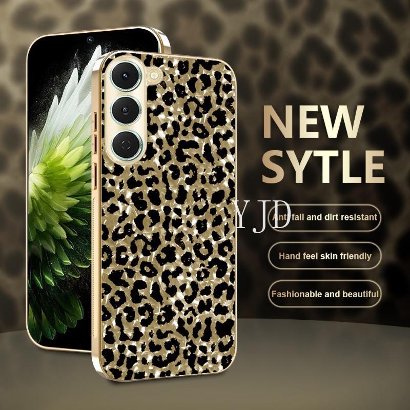 Ốp YJD Cho Tecno Spark 40 Pro Plus KM6 KM7 Da Báo In Bảng Nền PC Khung TPU Mạ Điện Chống Rơi Vỏ Điện