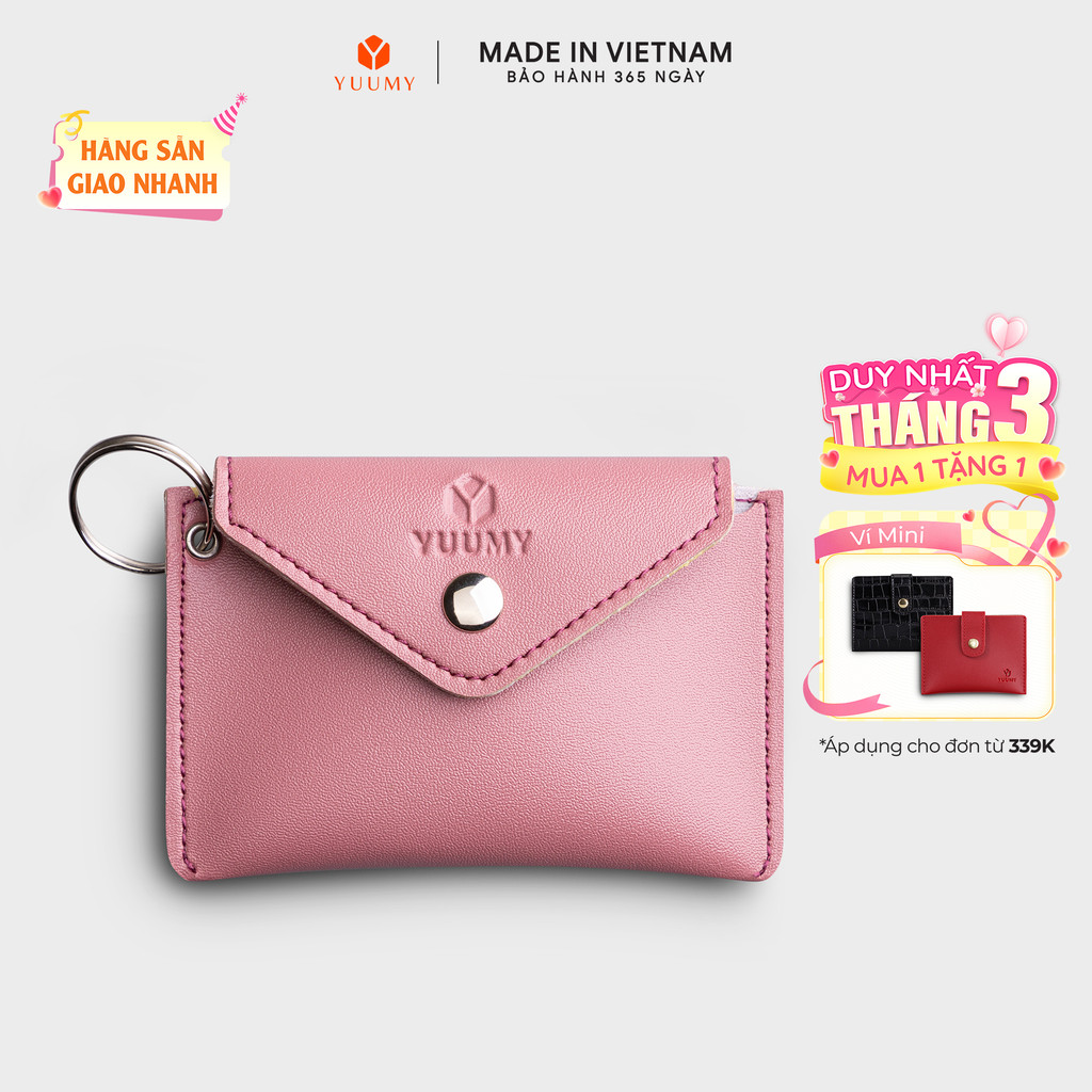 Ví Yuumy (Thời trang nữ nắp gập cỡ nhỏ - Ví móc khóa da nắp gập hình tam giác Seasand YMK15) Bagsmart