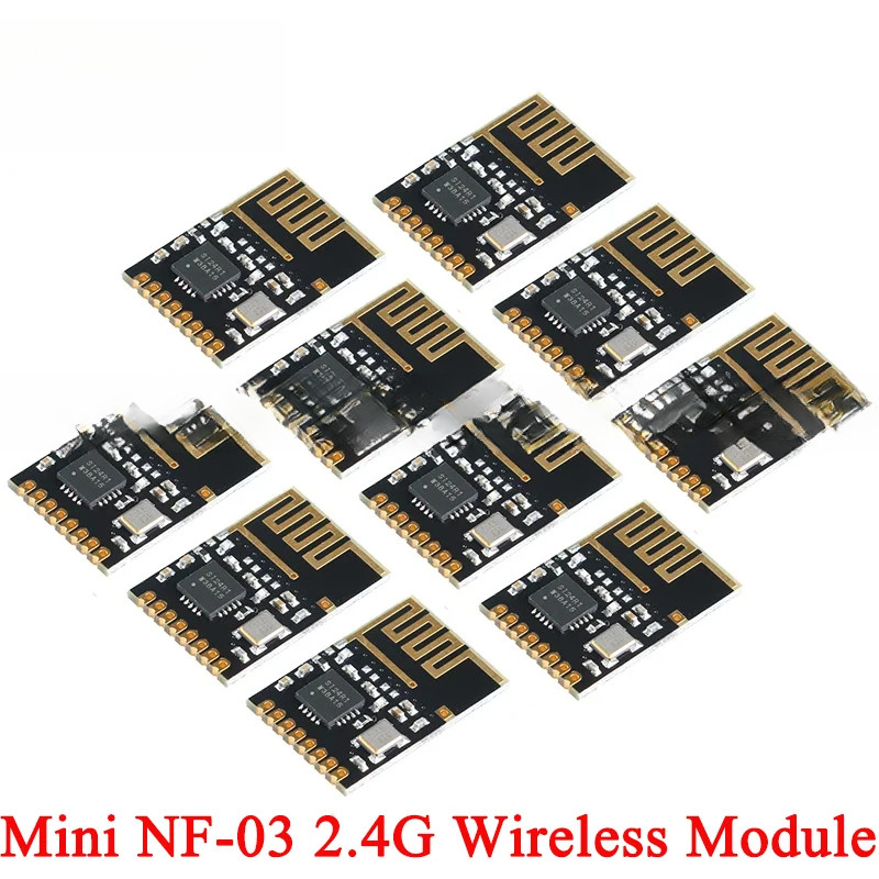 10 Cái / 5 Mini NF-03 NRF24L01 2.4GHz RF Mô-đun không dây Công suất Phiên bản nâng cao 2.4G Bộ thu p