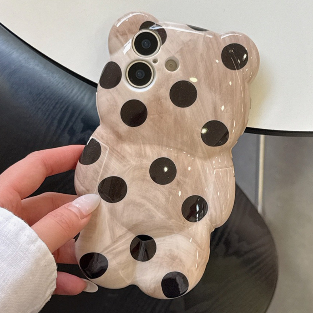 Ốp điện thoại mô hình gấu trà bong bóng cho IPhone 17 Pro Max 16 15 14 13 12 11 Vỏ bảo vệ chống sốc