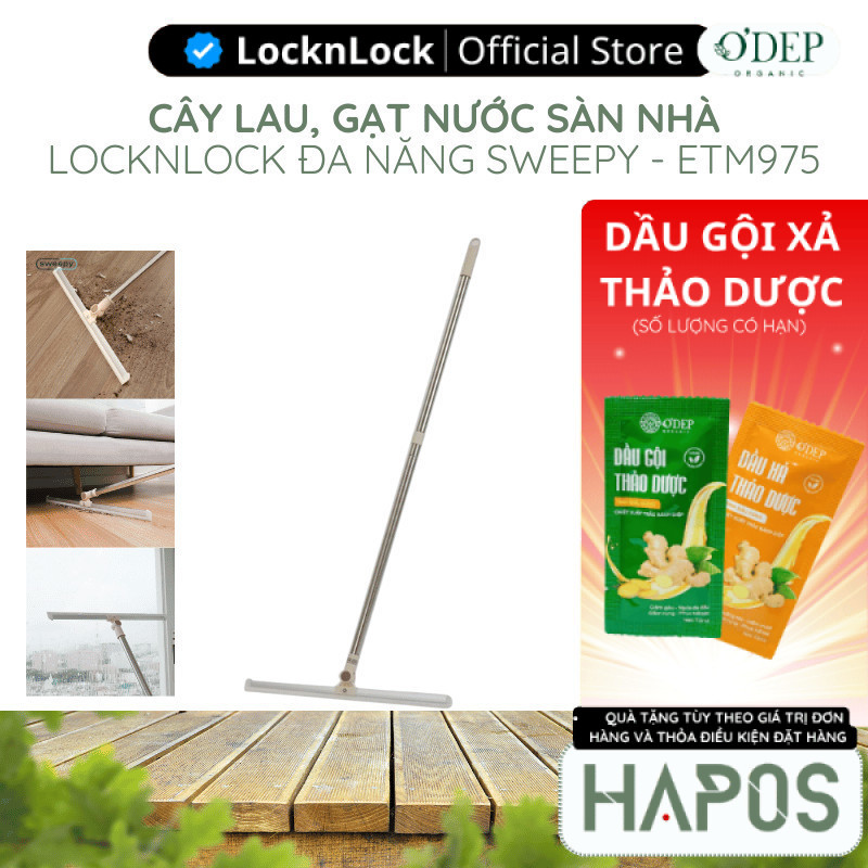 Cây lau sàn phẳng , gạt nước sàn nhà , chổi gạt kính đa năng Sweepy - ETM975 - HAPOS LBE