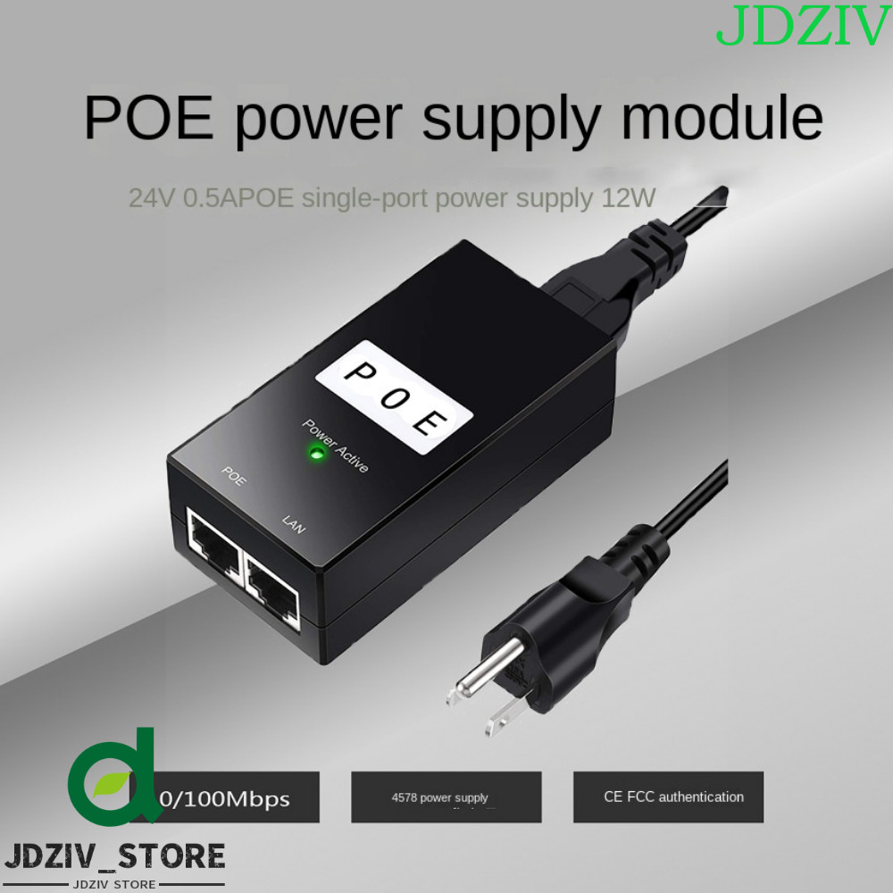 JENNIFERDZ POE Power Injector, Bộ nguồn POE tương thích 24V / 48V 0.5A, Máy tính để bàn thiết bị POE