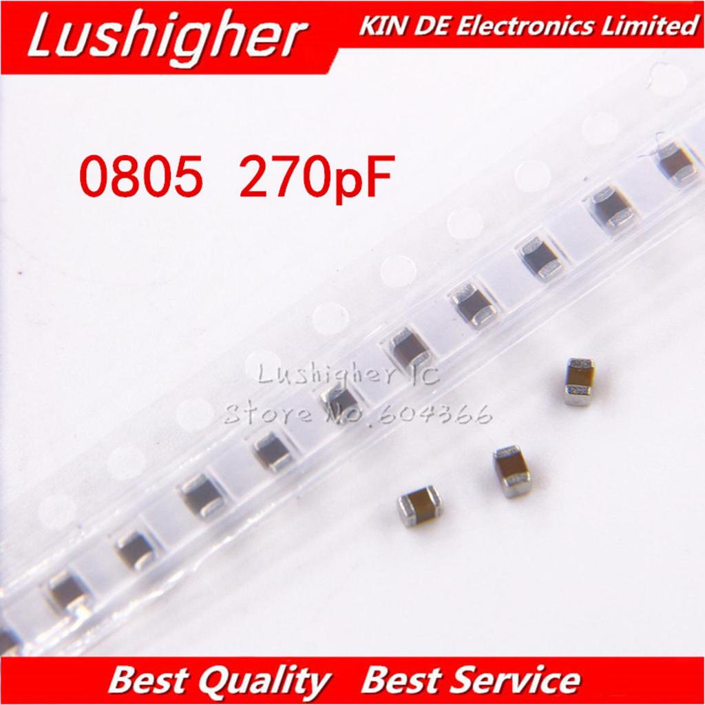 100 chiếc 0805 270pf 271k 100V X7R 10% Tụ gốm SMD MLCC