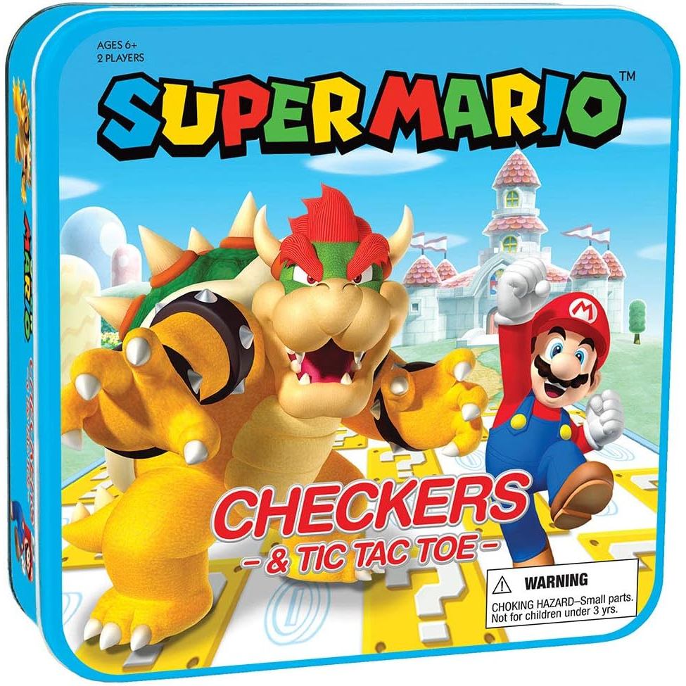 USAOPOLY Super Mario Checkers & Tic-Tac-Toe Collector 's Game Set dành cho 2 người chơi | Với Mario 