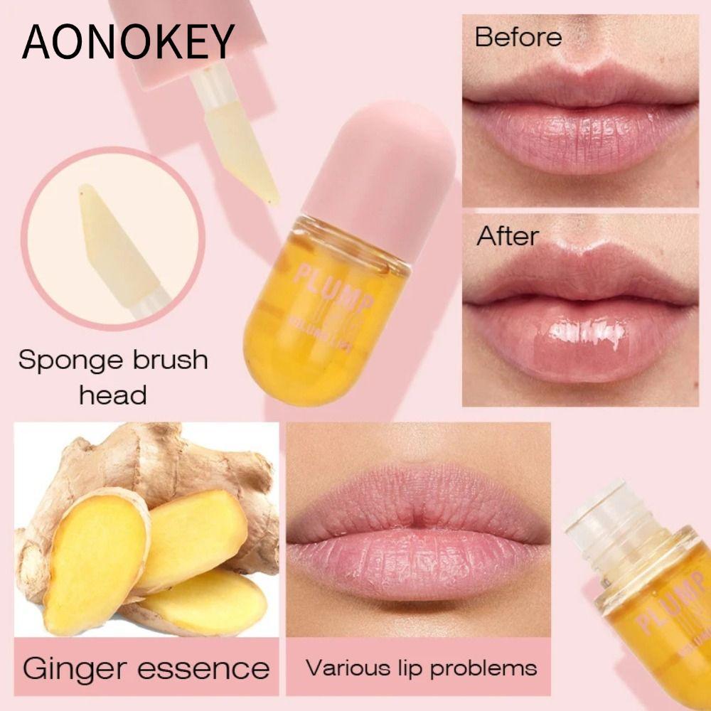 AONOKEY Lip Plumper Oil, Fade Lip Lines Gloss Lip Sleeping, Moisture Lip Oil Cosmetic Lip Serum Coll