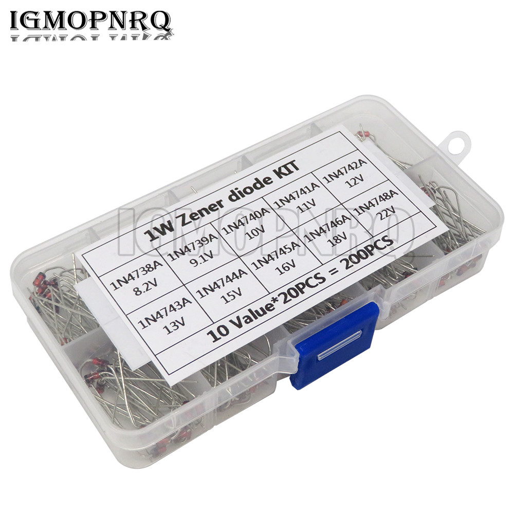 10Values * 20 Chiếc Zener Diode Phân Loại DNIGEF Bộ Tự Làm Bộ Điện Tử 3.3V 3.6V 3.9V 4.3V 4.7V 5.1V 