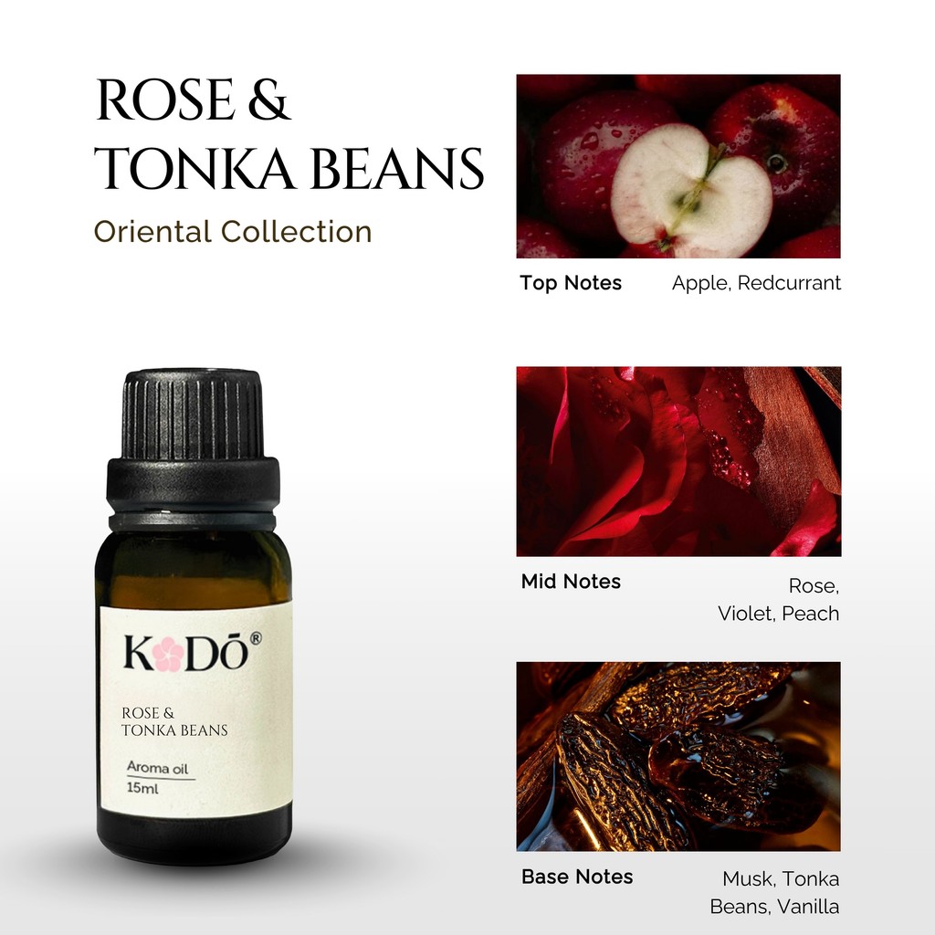 Tinh Dầu Nước Hoa Cao Cấp KODO Rose & Tonka Beans - Mùi Hương Ấm Áp & Tinh Tế