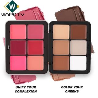 Bảng Che Khuyết Điểm WAPKTY Blusher, Bảng Trang Điểm Đa Năng 12 Màu, Bảng Kem Đường Viền Mờ Lâu Dài Che Khuyết Điểm