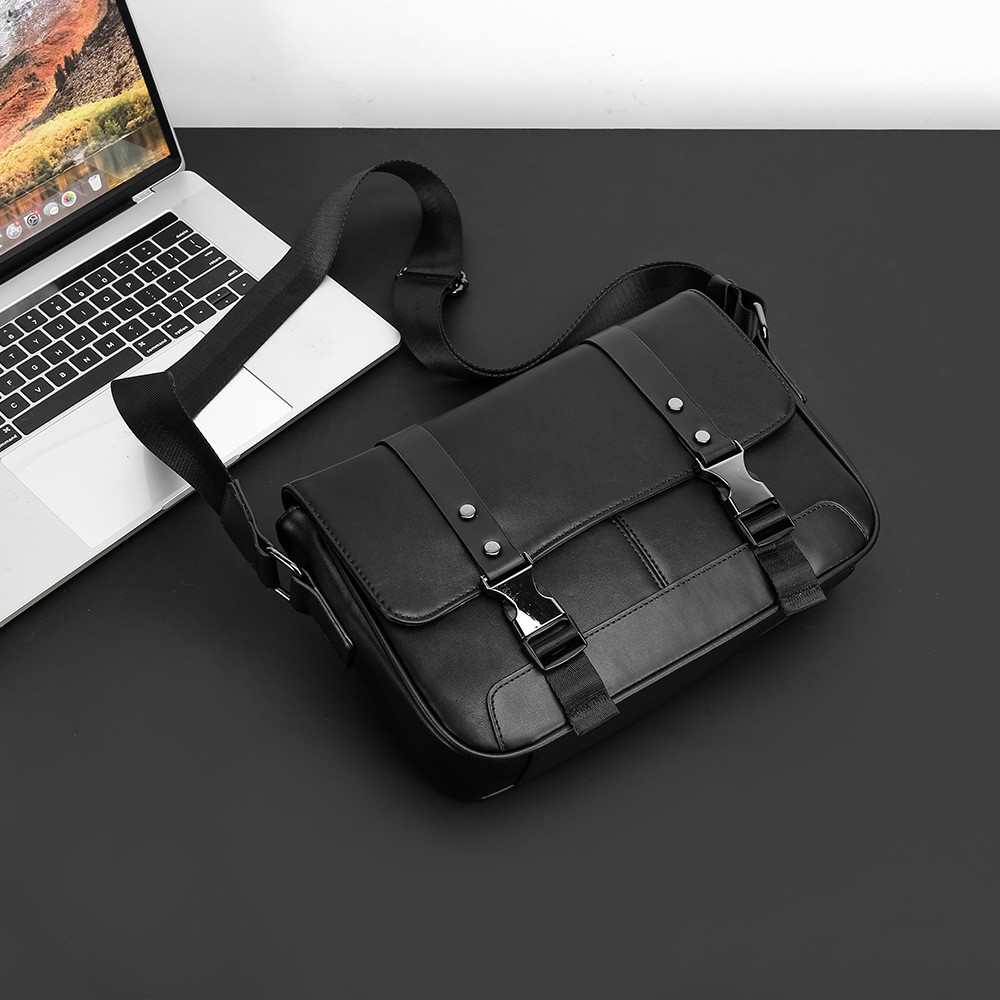 Authentic men's bag, trendy authentic men's bag, trendy new document bag, large-capacity crossbody b