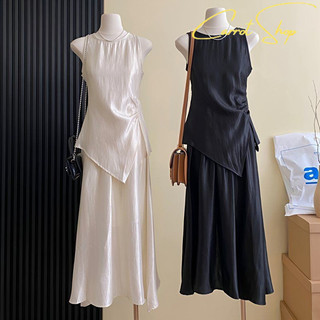 Oder-Váy Bộ Đồ Satin Phong Cách Thiền Mới Kiểu , Áo Không Tay Không Quy Tắc Phong Cách
