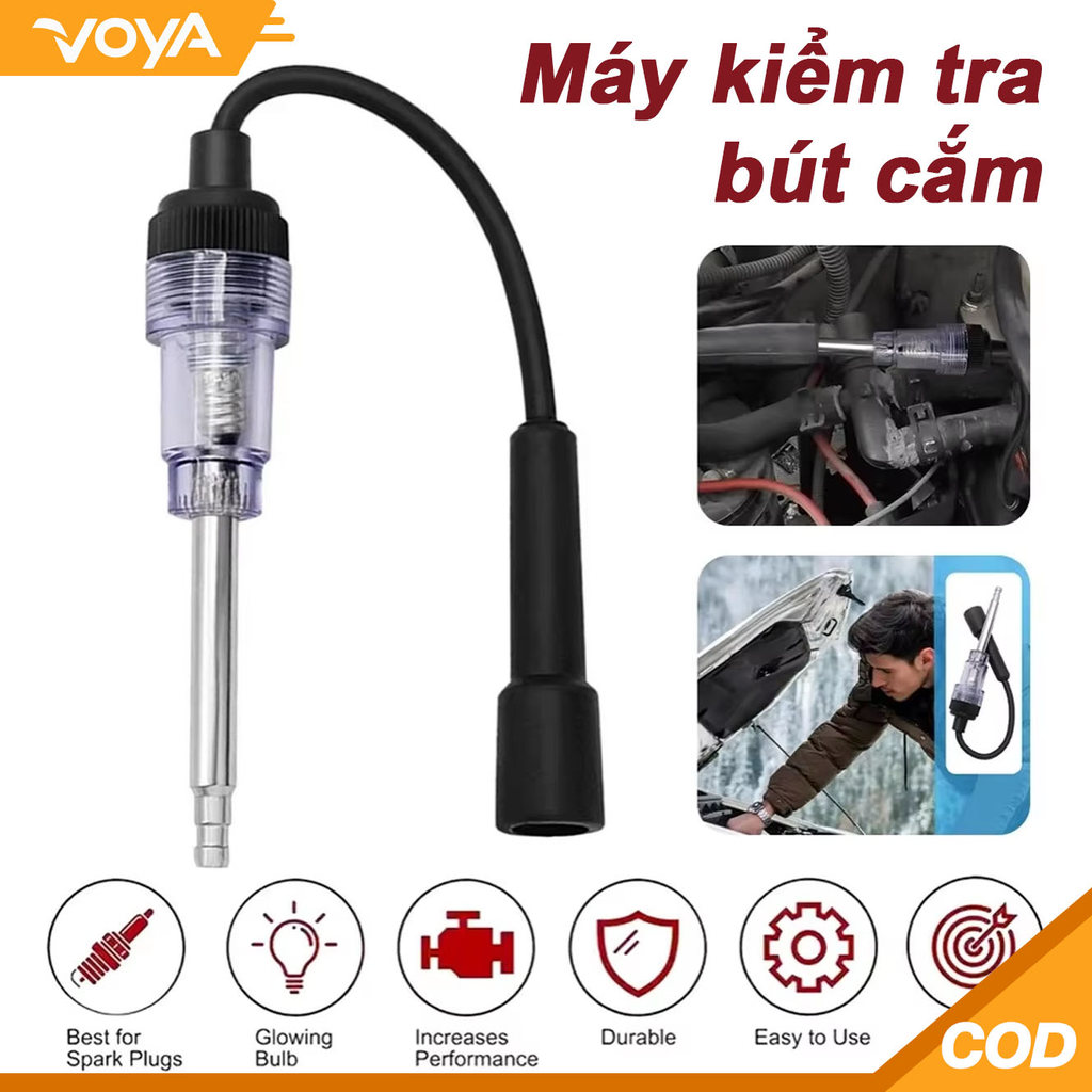 Car Spark Plug Tester Công cụ chẩn đoán Động cơ Bắt đầu thử nghiệm In-Line Igniton Troubleshooting K