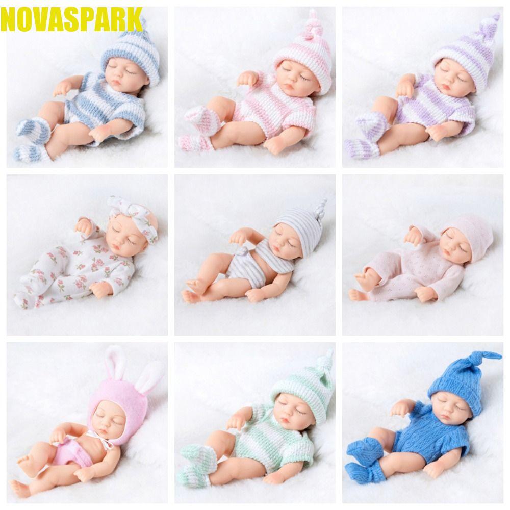 Búp bê tái sinh NOVASPARK, Búp bê tái sinh Mini cảm ứng mềm mại dành cho trẻ mới biết đi, Búp bê tái