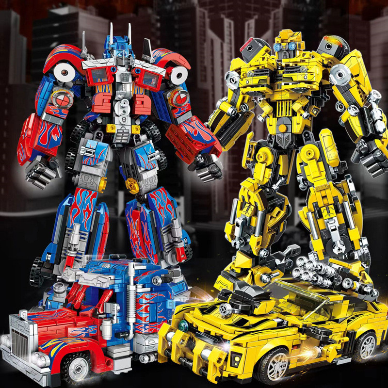 Tương thích với Lego Biến Đổi Robot Gundam Mecha Bumblebee Optimus Prime Khối Xây Dựng Mô Hình Xe Bé