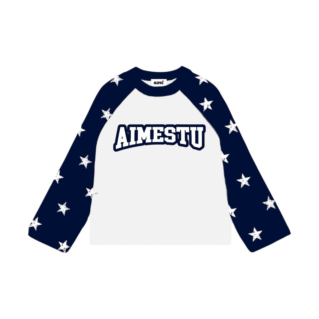 [Ver4] Aimesaigon Áo Thun TayDài Raglan Borip IN NGÔI SAO x Cotton Long Sleeve Boxy AIMÉ Form Rộng Cổ Tròn Unisex Nam Nữ | BigBuy360 - bigbuy360.vn