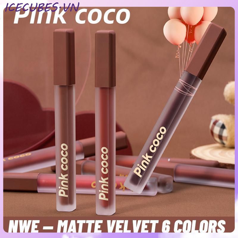 Son tint không dính PINK COCO, dạng kem mịn như nhung, với tông màu trắng cam đỏ mới lạ ICECUBES
