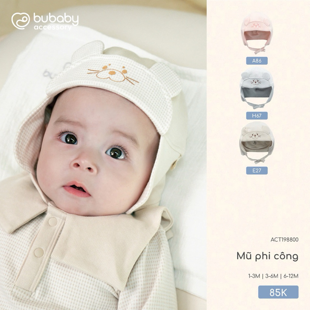 [ Bu baby ] Mũ Bu buộc dây Bonnet Mimo cho bé trai bé gái
