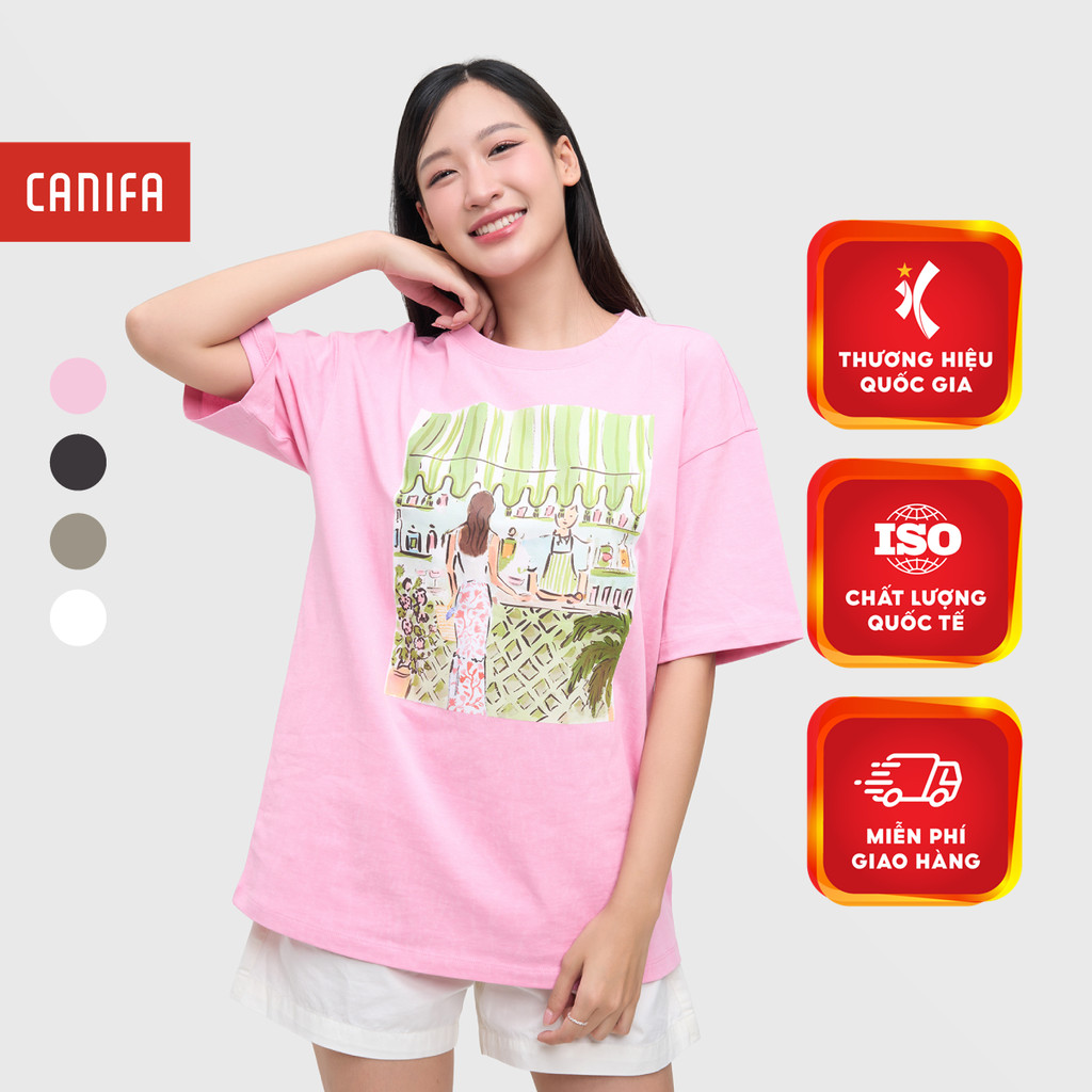 Áo phông nữ có hình in CANIFA 6TS25S007