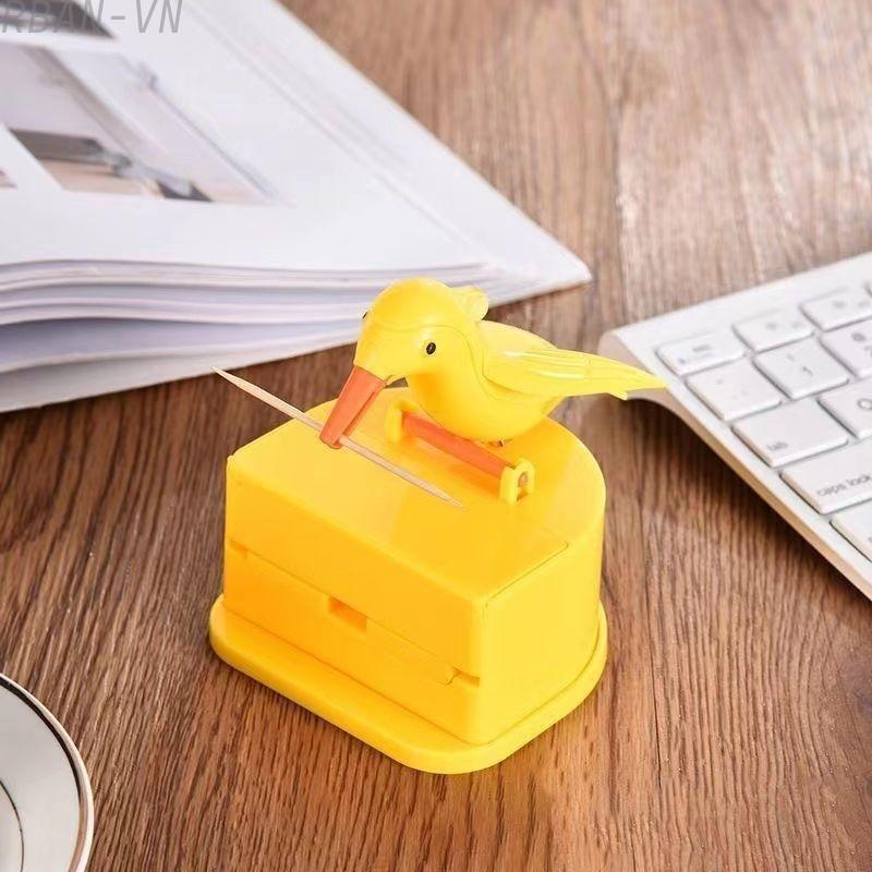 Whimsical Bird Toothpick Dispenser with Automatic Feature for Kitchen and Events