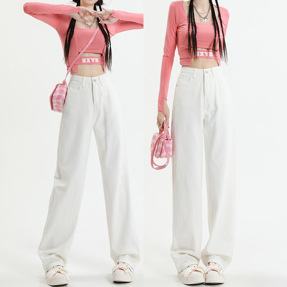 White Jeans Women's New Trousers, White Straight-Leg Pants Pants Wide Leg Pants Women's Pants