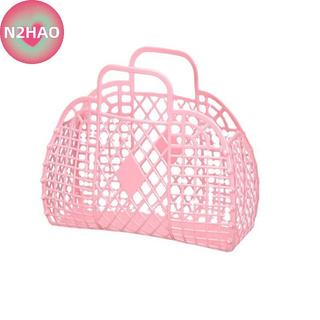 N2HAO Giỏ tắm có thể tháo rời Giỏ tắm bằng nhựa Phòng tắm Giỏ đựng đồ giặt rỗng Giỏ mua sắm Tổ chức lưu trữ tại nhà n