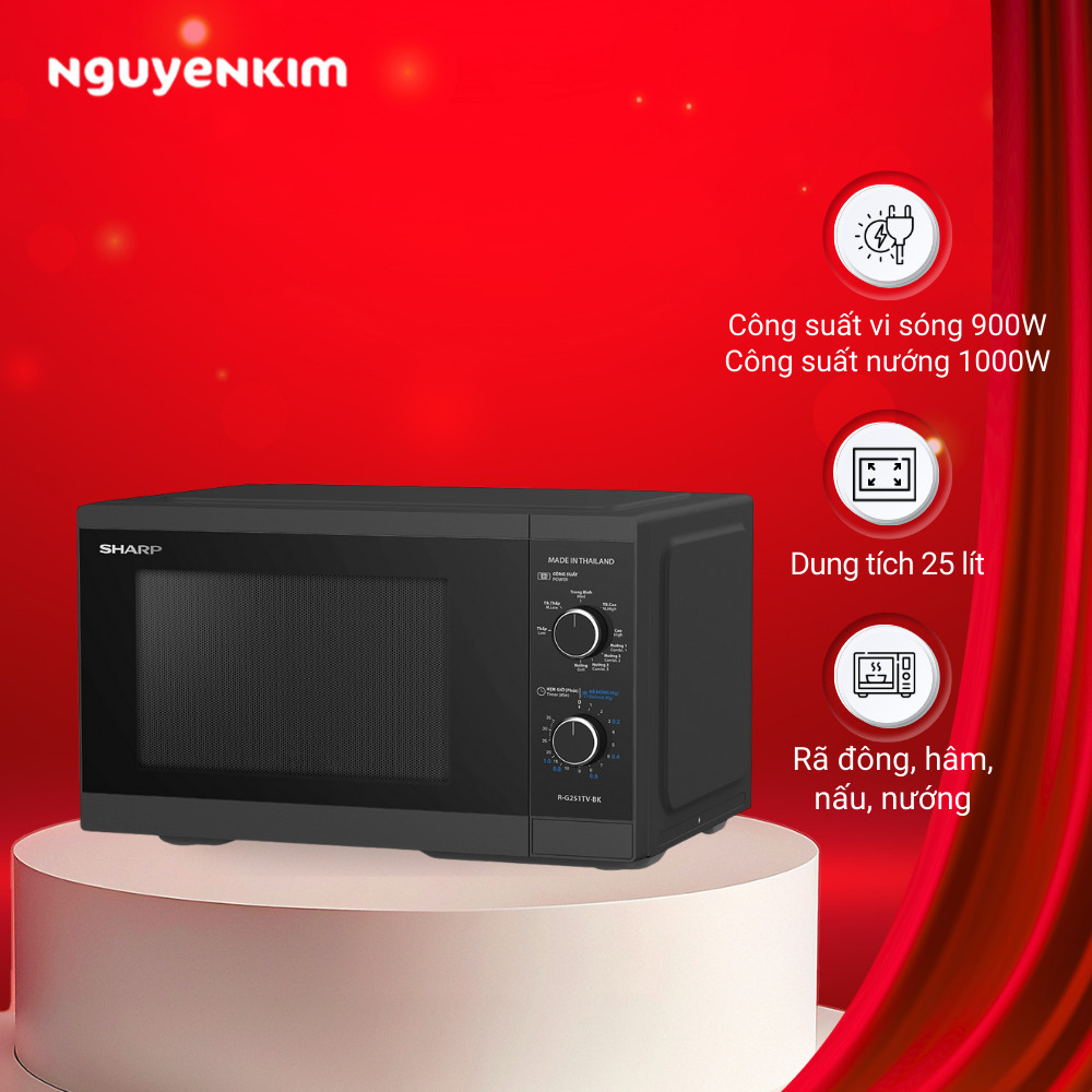Lò vi sóng Sharp 25 lít R-G251TV-BK