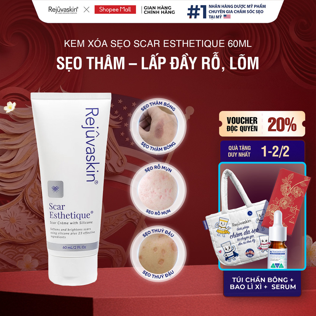 Kem Xóa Sẹo Thâm / Rỗ / Lõm Scar Esthetique Rejuvaskin 60ml