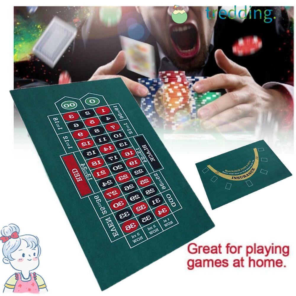 TREDDING491 Poker Table Top, Vải nỉ Roulette Blackjack Game Khăn trải bàn, Di động hai mặt 60 * 90CM