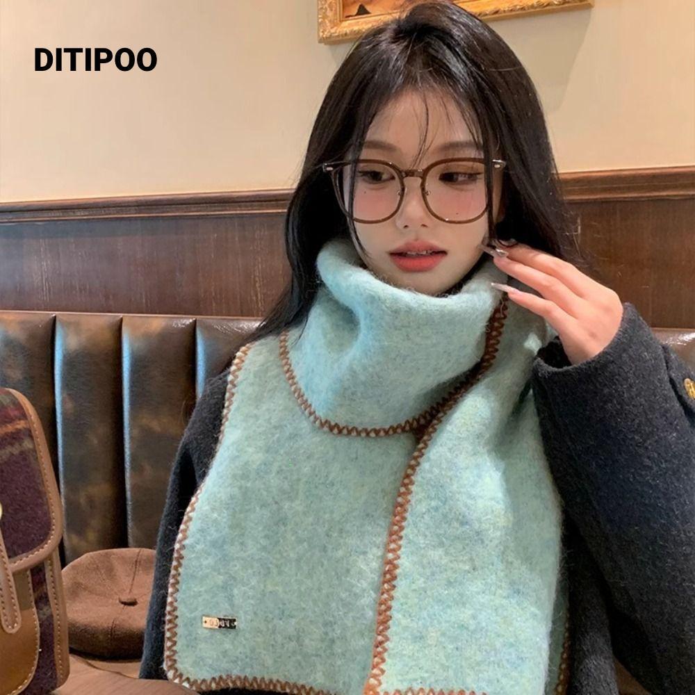 Khăn choàng Cashmere mùa đông DITIPOO, Khăn quàng cổ dài dày ấm áp mùa đông, Khăn choàng quấn hoang dã Chống gió mềm giữ ấm cổ thu đông