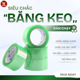 Băng keo, băng keo trong suốt, băng keo đóng gói, độ bám dính cao, khó đứt.4,2 cm x 180 yard