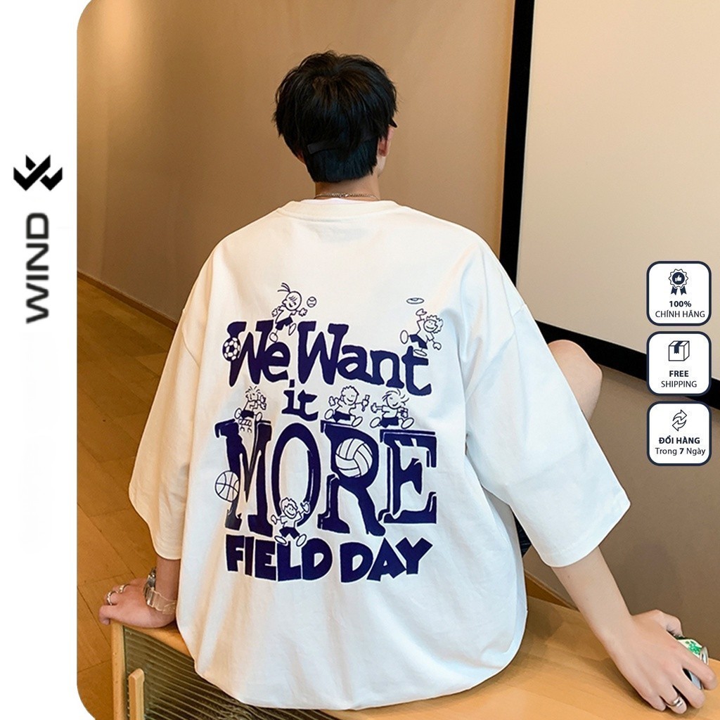 Áo thun tay lỡ form rộng Wind Clothing phông unisex MORE 100% cotton  nam nữ oversize