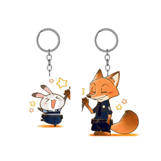 móc khoá couple cặp đôi Zootopia Nick và Judy- TRÍ DECOR SHOP